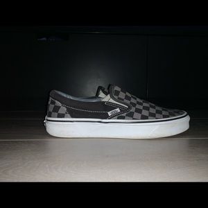 Black And Gray Checkered Vans For Women